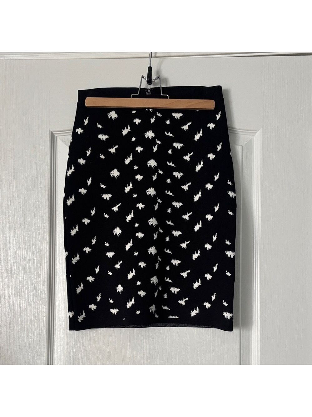 Pink Tartan Black White Pattern Pencil Skirt Small